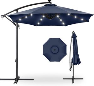 <span class=keywords><strong>Parasol</strong></span> lumineux à 32 <span class=keywords><strong>LED</strong></span> avec système d'inclinaison à manivelle, protection solaire UV, <span class=keywords><strong>parasol</strong></span> de terrasse solaire <span class=keywords><strong>pour</strong></span> véranda, jardin, piscine, hôtel - Product Image 1