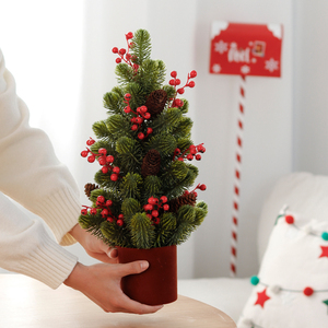 SHUANGYUAN Novo Design de Árvore de Natal <span class=keywords><strong>Mini</strong></span> de 48cm para Mesa com Decoração de Ramos para Árvore <span class=keywords><strong>Mini</strong></span> Artificial - Product Image 2