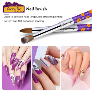 Halloween Tinh Khiết Kolinsky Bàn Chải Cho Acrylic Móng Tay Vòng Crimped Đầu Chuyên Nghiệp Làm Móng Tay Kích Thước Từ 8 Để <span class=keywords><strong>20</strong></span> - Product Image 4