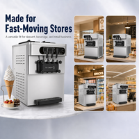 Nouvelle machine à crème glacée molle commerciale 36-38L/H, haute efficacité, grande capacité, 3 saveurs, avec pré-refroidissement XY-ZT966