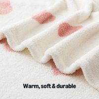 Couverture en flanelle à motif cœur rose avec impression numérique recto-verso, vente en gros directe usine