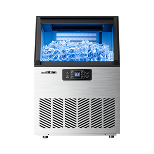 Machine à glaçons en acier inoxydable BIBO avec minuterie programmable et fabrication rapide de glaçons, 30-40 kg/24h, pour la maison, le bar, l'hôtel, le restaurant - Product Image 1