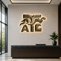 Panneau publicitaire LED miniature personnalisable pour centre commercial, logo d'entreprise, fond mural, acrylique, verre gravé, éclairé