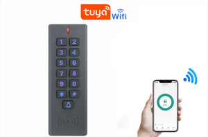 125Khz Đầu đọc thẻ Wiegand không thấm nước mỏng màu đen bàn phím thông minh tuya <span class=keywords><strong>Wifi</strong></span> cửa nhập hệ thống điều khiển truy cập - Product Image 3