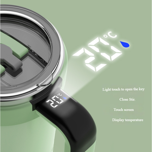 Vaso Mezclador Eléctrico Inteligente de 380 ml con Medición de Temperatura, Magnético, Automático, para Café, Leche, Batidos, Fitness, con Autoagitación al Vacío - Product Image 6