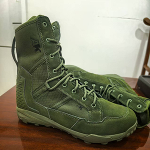 Bottes tactiques en daim vert DSF28 pour hommes, à lacets, respirantes, pour toutes les saisons, chaussures de randonnée à tige haute, fabriquées en Chine - Product Image 1