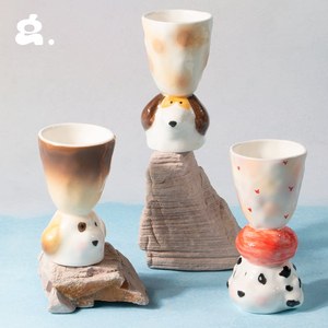 CONGSTUDIO Tasse en céramique faite à la main motif dessin animé <span class=keywords><strong>Verre</strong></span> à vin créatif pour fille Nouveau cadeau de mariage, d'anniversaire ou de Nouvel An - Product Image 5
