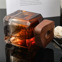 Diffuseur d'aromathérapie de luxe personnalisé ambre et gris 180 ml, bouteille en verre, aromathérapie sans flamme