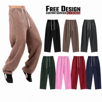 Pantalon de survêtement homme surdimensionné, coupe ample, délavé à l'acide, personnalisé, à jambe large, uni, vente en gros
