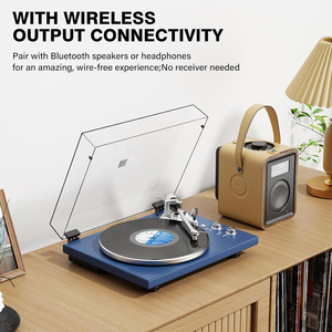 <span class=keywords><strong>Tocadiscos</strong></span> de Vinilo Vintage, <span class=keywords><strong>Tocadiscos</strong></span> Inalámbrico con Altavoces Integrados, <span class=keywords><strong>Tocadiscos</strong></span> de LP Estéreo de Alta Fidelidad para Decoración de Sala de Estar - Product Image 5