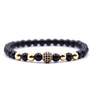 <span class=keywords><strong>Pulsera</strong></span> de cuentas de ágata de ónix negro Natural, 6mm, bolas de cristal de 8MM, difusor de aceite esencial, aromaterapia, Ideal para antiestrés - Product Image 3