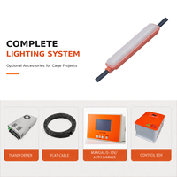 Câble plat LED pour cage à poulets 1,8W avec clip spécial pour une installation rapide dans les systèmes de cages à plusieurs niveaux et pour poulettes