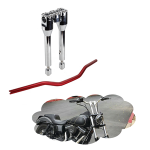 Cafe RACER 10 "+ 1" ตัวยกแฮนด์1-1/8 "ตัวหนีบทีบาร์28มม. สำหรับ Harley Dyna MX Fly Street BB softail Sportster <span class=keywords><strong>Club</strong></span> - Product Image 1