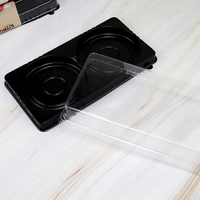 Boîte à gâteaux en plastique rectangulaire jetable de haute qualité, récipient d'emballage alimentaire recyclable à couvercle transparent pour sandwichs, autres aliments