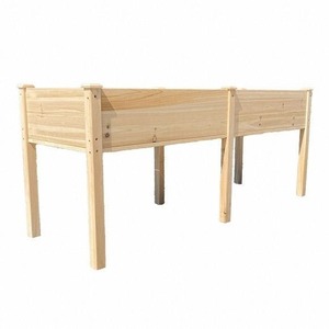 Solid Wood Elevated Garden Bed 122x60x82 Cm Outdoor Planting Box For Flower And <b>Vegetable</b> Garden Rustic Style - Product Image 1