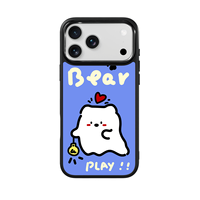 Coque de téléphone AG Feeling Black Edge avec motif ours ampoule dorée pour iPhone 17, 17 Pro Max, 16 Pro, 15, 15 Pro Max – Coque magnétique