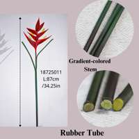 Usine Fleurs Artificielle Real Touch Floral Rouge Hawaïen Heliconia pour Décoration Intérieure Latex Fleur Artificielle Tige