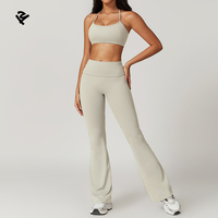 Fabricants de vêtements TTZ8791-3 soutien-gorge de sport personnalisé taille haute leggings larges évasés pour femmes ensembles de gym fitness yoga pour femmes