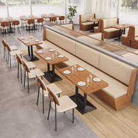 Banquette de restaurant sur mesure, canapé moderne en bois et cuir pour hôtel, restaurant, salle à manger
