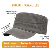 Casquette Cadet en Twill de Coton Lavé, à Calotte Plate, 6 Panneaux, Couronne Souple, Non Structurée, Personnalisable avec Logo Brodé, Casquette Vierge pour Hommes et Femmes