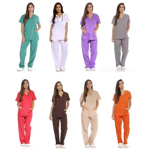 Produttore di uniformi ospedaliere cura scrub set da uomo divise da allattamento in cotone blu - Product Image 2
