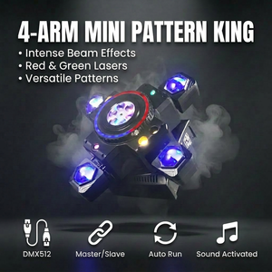 Luz Móvil Profesional de 4 Brazos LED, 100W RGBW, con Efectos de Haz, Láser y Estroboscópico 4 en 1, Iluminación de Escenario DMX512 para Discotecas, DJ, Clubes Nocturnos y <span class=keywords><strong>Arenas</strong></span> - Product Image 1