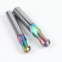 HANDERK 2/4Flûte Ballnose Endmills Set Hrc55/65/75 U-groove Ball Nose Fraise avec revêtement DLC pour Machine-outil CNC
