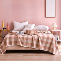 Plaid rayé à carreaux grande taille 200*240CM, couverture douce 100% coton, pour chambre, canapé et chaise