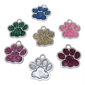 Etichette per Cani di Lusso a Forma di Zampa con Diamanti Glitterati, Incisione Personalizzata Laser, Targhette ID per Animali Domestici in Metallo - Product Image 4