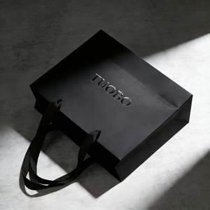 Custom Matte Black Kraft <b>Gift</b> <b>Bags</b> with Premium Handles Luxury Boutique Packaging Foil Pantone Logo Printing - Product Image 4