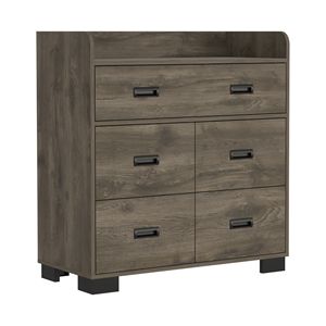 Commode à 5 tiroirs Edgemont en brun foncé, meubles élégants pour le rangement de la chambre - Product Image 4