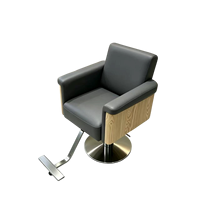 Nouvelle chaise de barbier ergonomique en cuir, style minimaliste, avec pompe hydraulique rotative et repose-pieds réglable