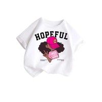 Nouveaux T-shirts d'été décontractés à col rond et manches courtes pour bébés filles, respirants, anti-boulochage, imprimés de dessins animés, avec logo personnalisé