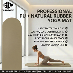 Tapis de yoga en gros durables semi-ovales incurvés en PU et caoutchouc naturel, écologiques, antidérapants, pour fitness, maison, Pilates, studio - Product Image 6
