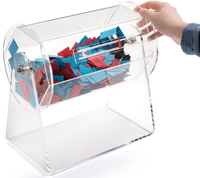 Personnalisé Grand Transparent Acrylique Comptoir Urne En Plastique Billet de Tombola Tambours avec Porte Verrouillable