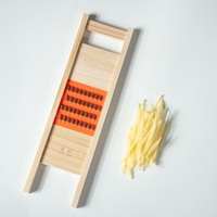 Hachoir à légumes et mandoline professionnel en bois massif, pour oignon et pomme de terre, avec lames de 4,5 mm pour julienne extra large, manuel, facile à nettoyer