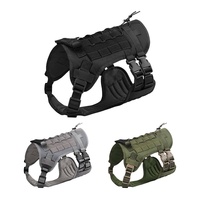 Harness Taktis Anjing 900D Oxford Heavy-Duty MOLLE Berbahan Mesh Bernapas, Dapat Disesuaikan, dan Lepas Cepat untuk Anjing Besar yang Aktif