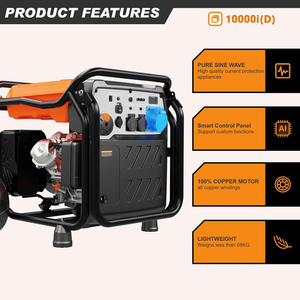 גנרטור אינוורטר 8kVA 8500W 230V |   מנוע חזק |   דלק כפול בנזין וגז |   חשמל ביתי תעשייתי - Product Image 5