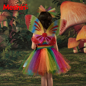 Children Dance Performance Stage Costume Christmas Girls Party Carnival Clothing With Wings <b>Rainbow</b> <b>Tutu</b> <b>Dress</b> for Kids - Product Image 2