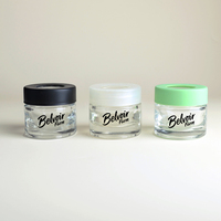 Conteneur de stockage en verre personnalisé pour fleurs, hermétique, avec couvercle à vis CR et loupe intégrée, 2oz 3oz 4oz