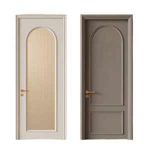 Puertas de Panel Arqueadas de MDF para Interiores de Alta Calidad al por Mayor, Construcción Estable Anti-Deformación, Aislamiento Acústico para Dormitorios de Villas - Product Image 1