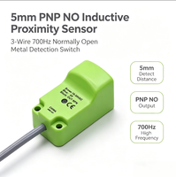 Capteur de proximité inductif carré 5 mm PNP NO 3 fils 700 Hz normalement ouvert pour détection de métaux