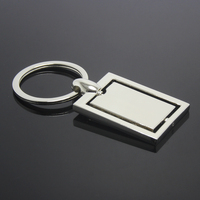 Porte-clés rond en alliage de Zinc vierge, porte-clé à trois couches, rotation à 360 degrés, 1 pièce
