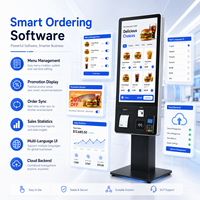 Kiosque de commande automatique 32 pouces avec processeur Intel Core i5, système Windows, écran tactile, terminal de paiement et imprimante pour les chaînes de restauration rapide