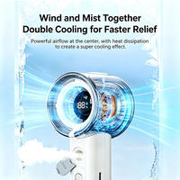 Ventilateur brumisateur portable 100 vitesses, réservoir d'eau de 50 ml, rechargeable par USB, ventilateur personnel à main avec pulvérisation d'eau pour les voyages/le maquillage