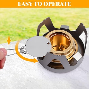 Estufa de Alcohol GeerTop, Quemador de Latón Portátil para Camping y Exteriores, Combustible Sólido, Uso Manual - Product Image 3