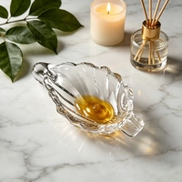 Plats à sauce créatifs en verre durable de style INS, en forme de feuille de plante, petits assiettes pour l'huile, le vinaigre, le ketchup, les collations, usage domestique