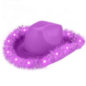 Sombrero de Vaquero con Plumas y <span class=keywords><strong>Boa</strong></span> Rosa LED - Product Image 5