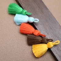 Mini pampilles en polyester et coton, corde à suspendre, accessoires pour vêtements, gland multicolore en option, 1cm