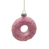 Fabrikant Geblazen Glas Donuts Fruit Hangers Dessert Vakantie Decoratie Geschikt Voor Kerstboom Decoratie Ornament